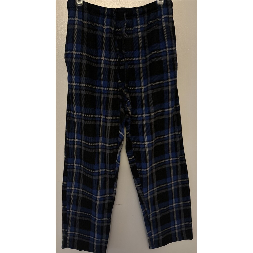 Beverly Hills Polo Club Mens Pajama Lounge Pants Plaid Fleece Sz Med.
